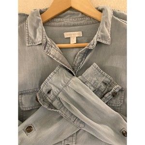 Charter Club Women’s Sz Small Button Down Shirt Blue Denim Long Sleeve
